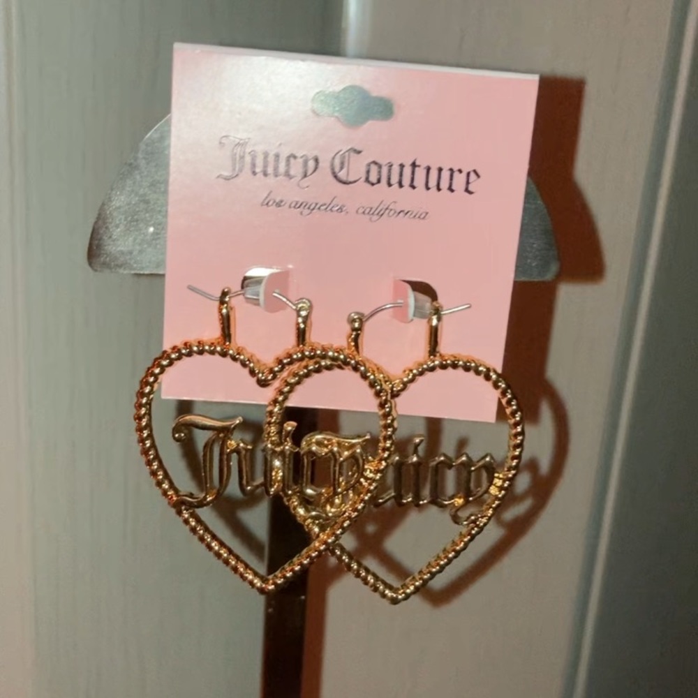 Juicy Couture Heart Logo Juicy Dangle Earrings